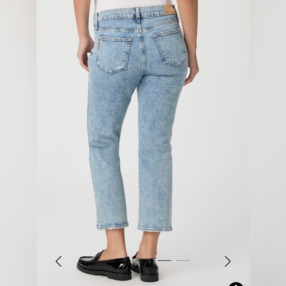 PAIGE Noella Maternity Straight Leg Jean - Liza Medium/Light Wash - Size 24 - Picture 3 of 15